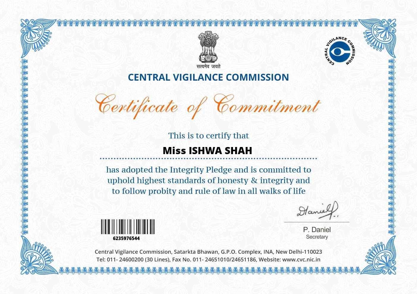 Certificate